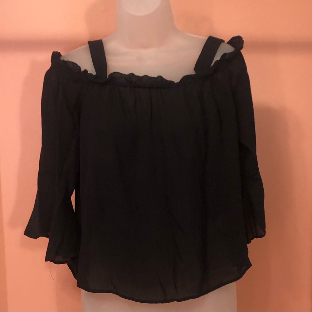 J. Crew Black Silk Off the Should Shirt Size 8